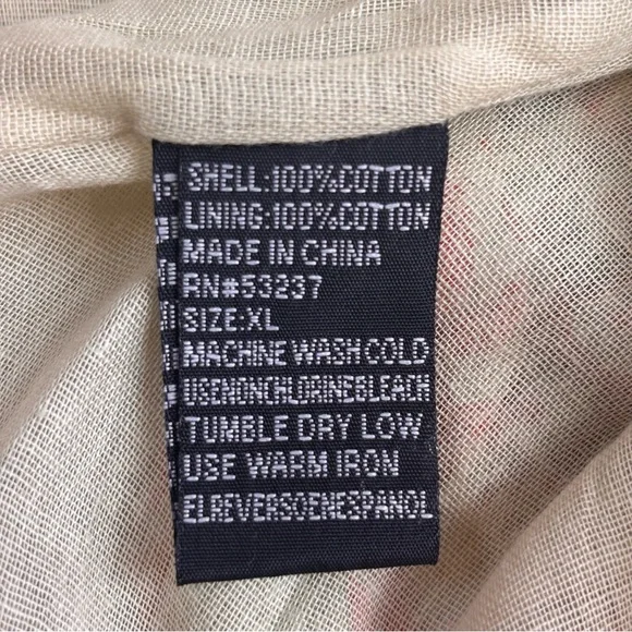 Mlle Gabrielle Boho Floral Midi Dress XL Embroidered 100% Cotton Cottagecore - Picture 8 of 11